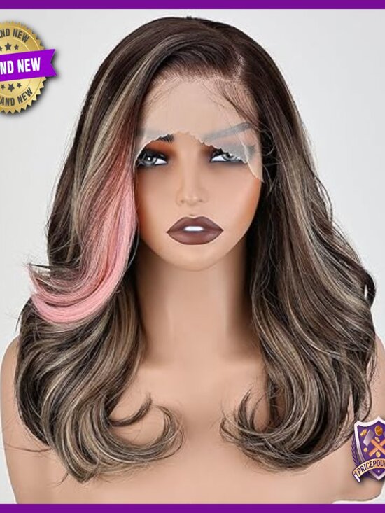 18 Inch Synthetic Bob Wig with HD Lace Front and Body Wave Layers main image 7
